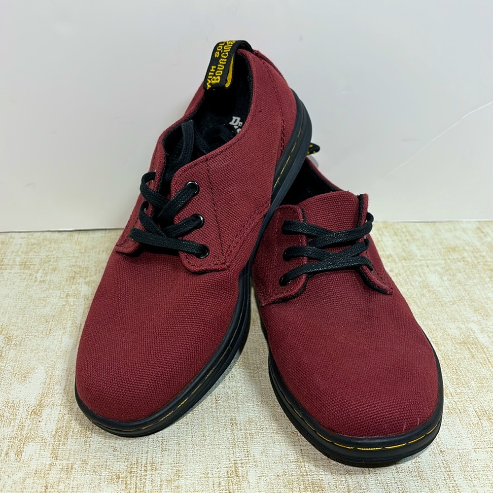 Dr. Martens "Korey" Burgundy Canvas Air Wair Sneakers (Childs Size 1)